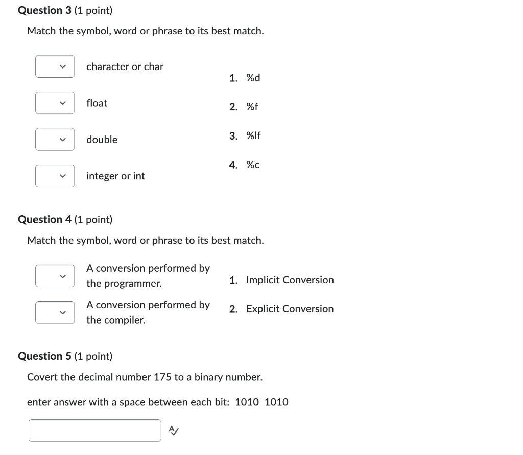 Solved Match the symbol, word or phrase to its best match. | Chegg.com
