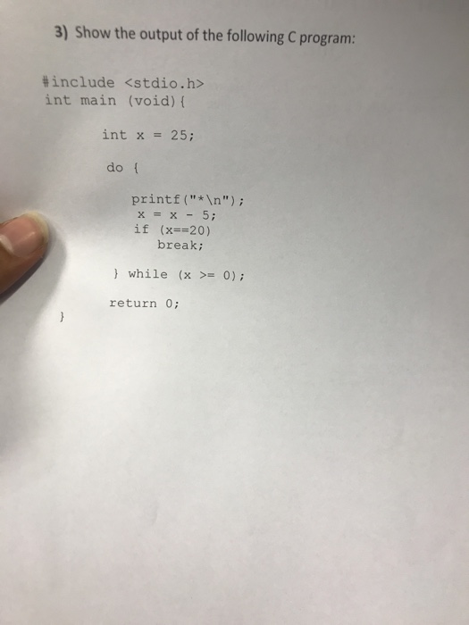 Solved 3) Show the output of the following C program include | Chegg.com