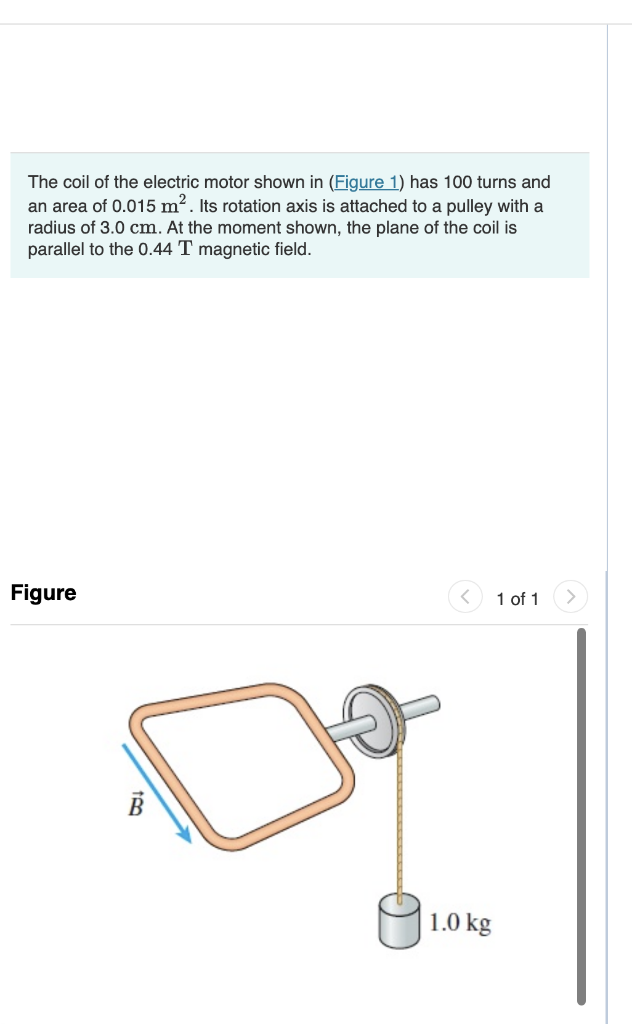 Solved The coil of the electric motor shown in (Figure 1) | Chegg.com