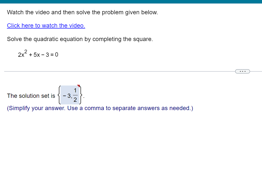 Solved Watch the video and then solve the problem given | Chegg.com