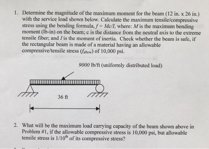 Solved Determine the magnitude of the maximum moment for the | Chegg.com