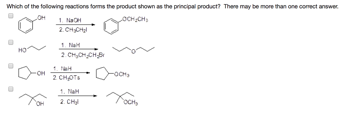 Solved Which Of The Following Reactions Yield The Products | Chegg.com