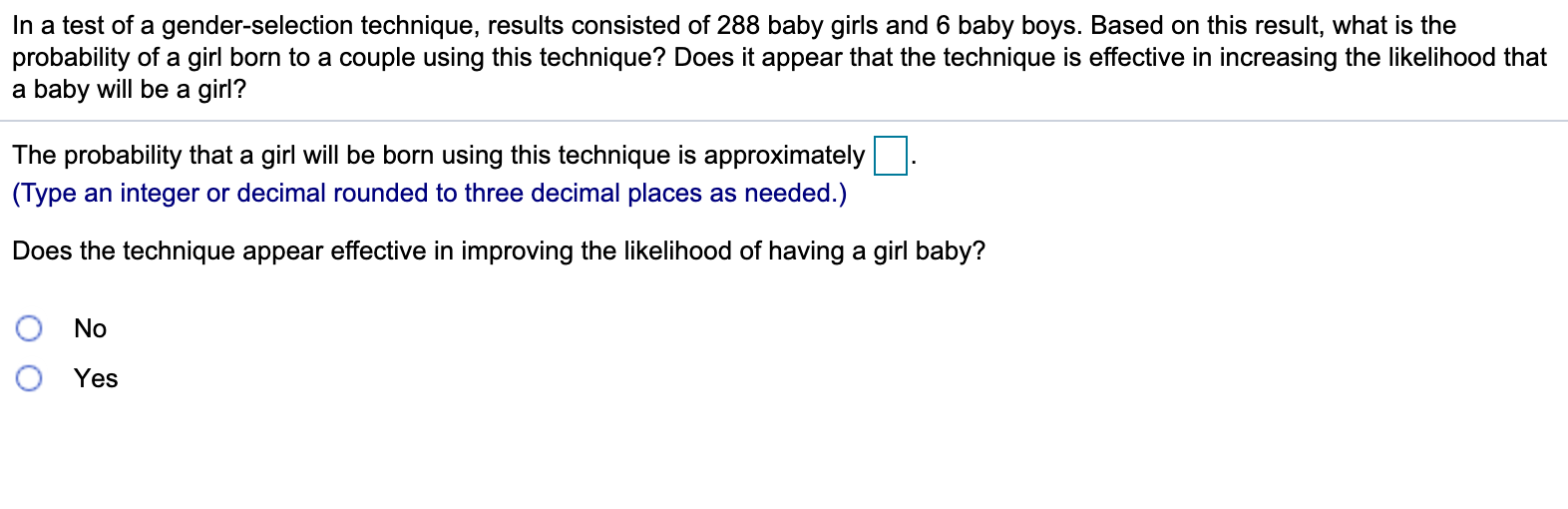 Solved In a test of a gender-selection technique, results | Chegg.com