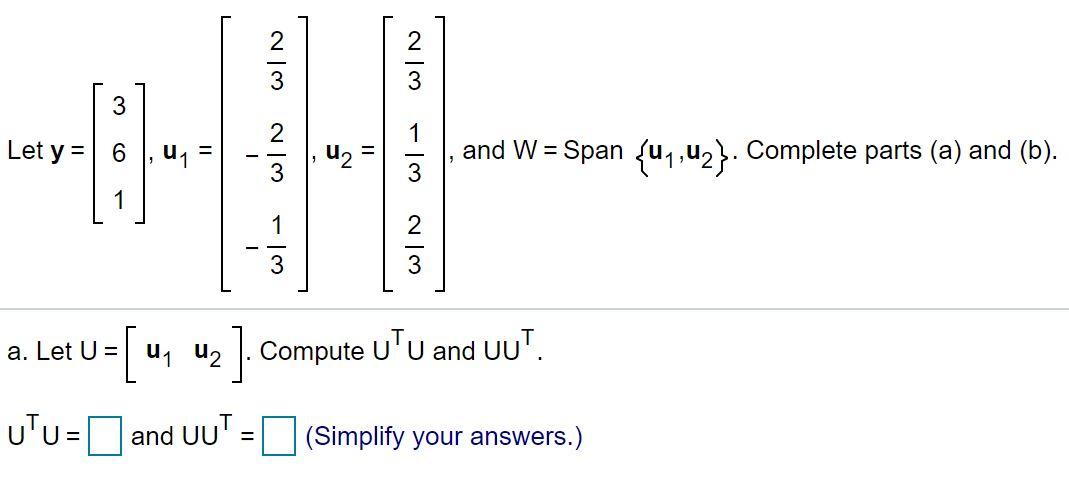 Solved 15 1 3 - 1 Let y= and V2 = Find the distance from y | Chegg.com
