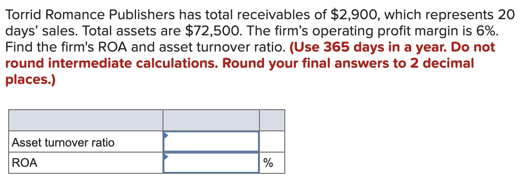 Solved Torrid Romance Publishers Has Total Receivables Of | Chegg.com