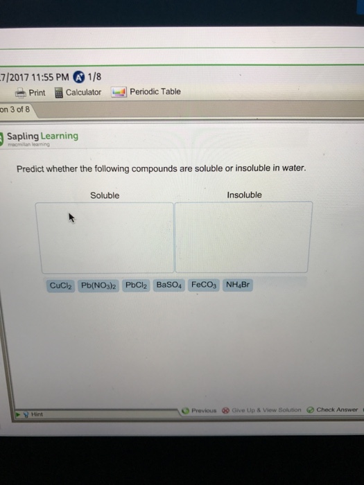 Solved Predict whether the following compounds are soluble