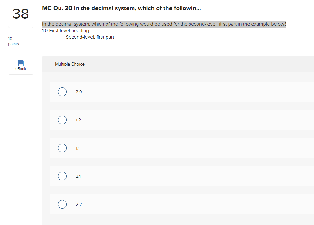 MC Qu. 20 In the decimal system, which of the | Chegg.com