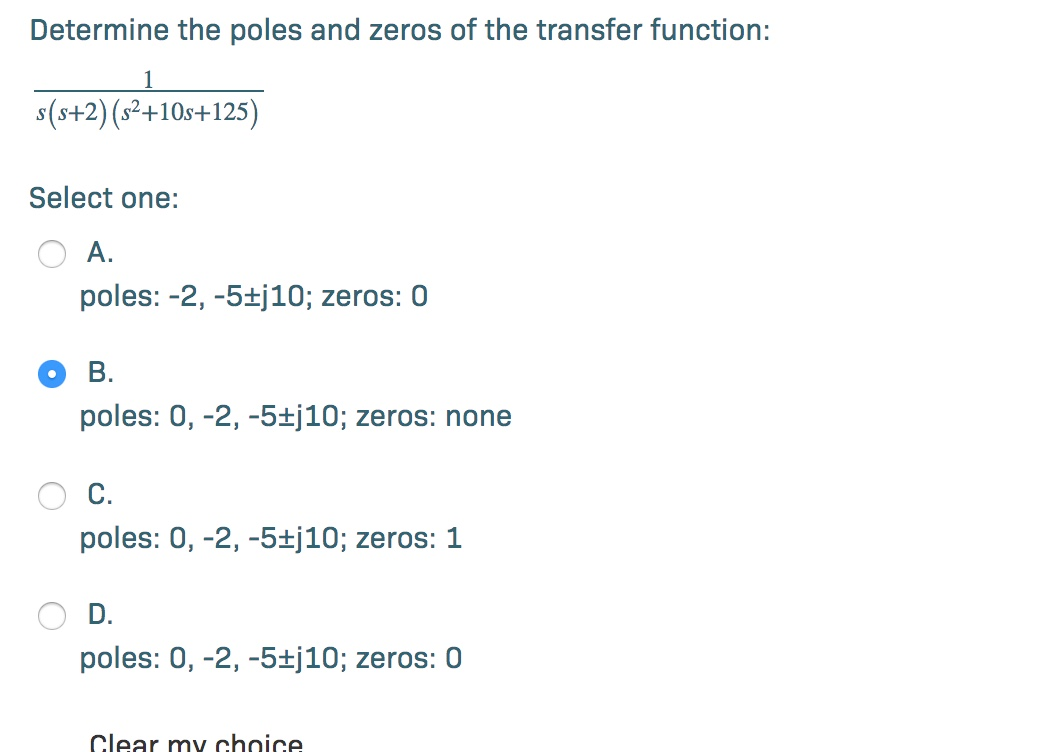Solved Determine the poles and zeros of the transfer | Chegg.com