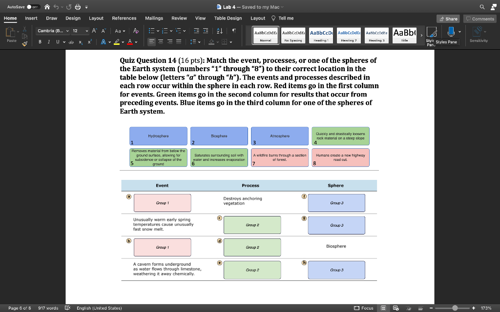 Solved Quiz Question 14 ( 16pts) : Match the event, | Chegg.com