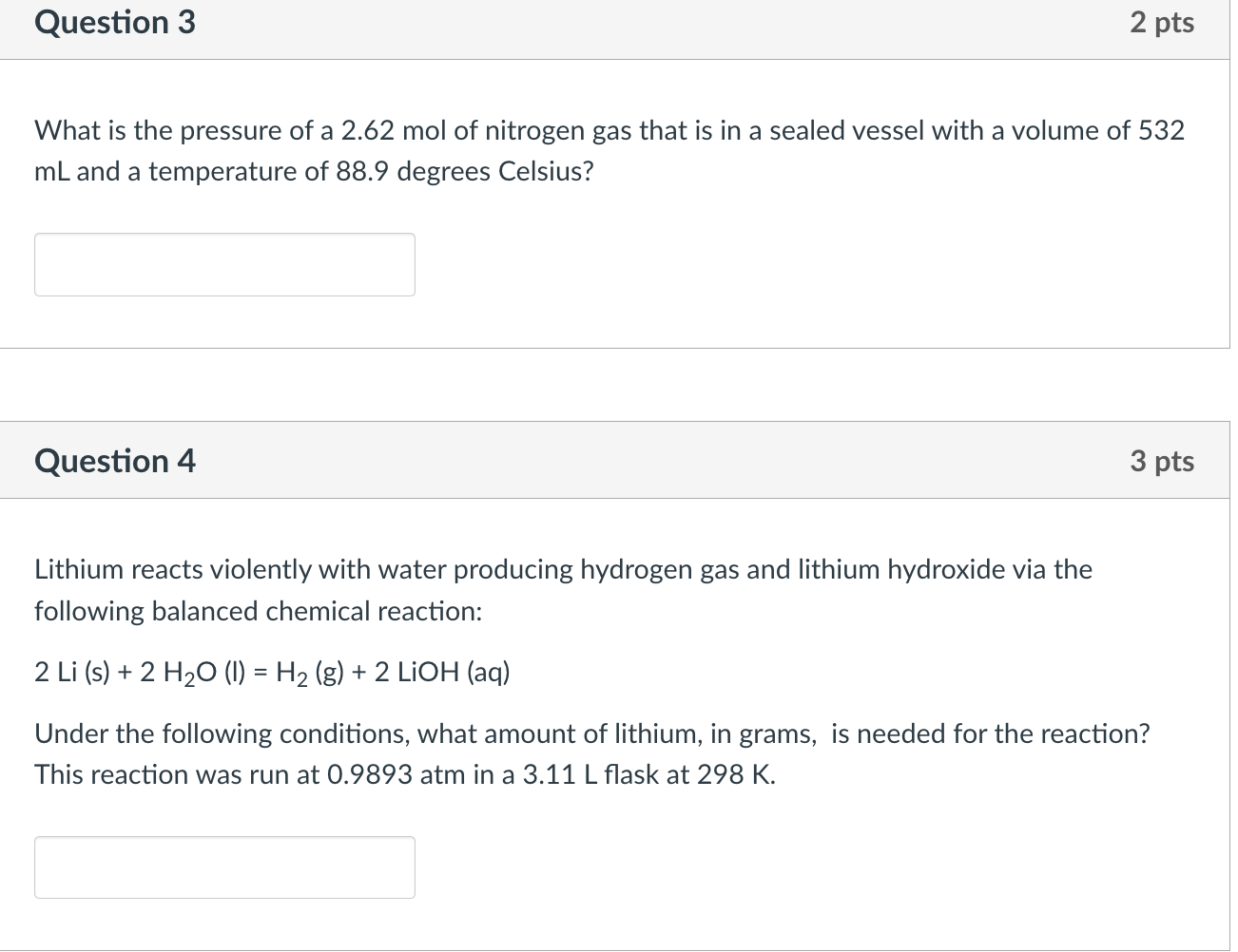 Solved What is the pressure of a 2.62 mol of nitrogen gas | Chegg.com