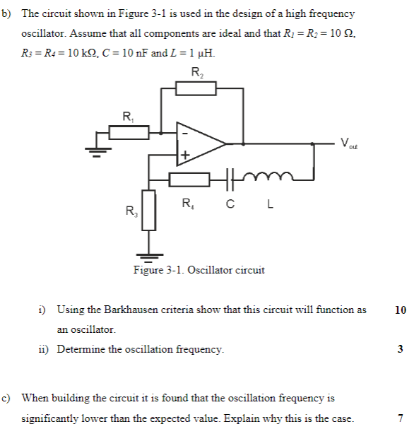 Solved b) The circuit shown in Figure 3-1 is used in the | Chegg.com
