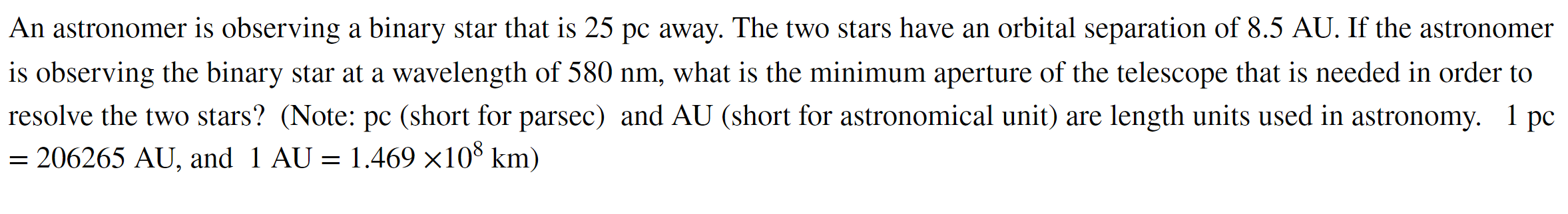 Solved An astronomer is observing a binary star that is 25 | Chegg.com