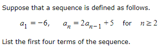 Suppose That A Sequence Is Defined As Follows. 