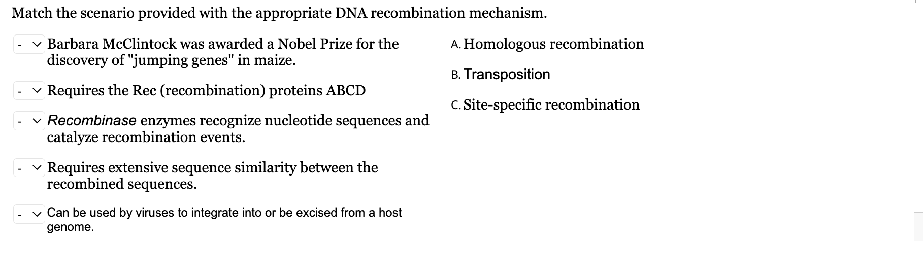 Solved Match the following components of protein synthesis | Chegg.com