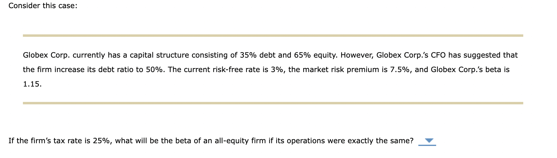 Solved Understanding The Optimal Capital Structure Review | Chegg.com