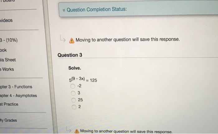 Solved Question Completion Status: > Moving to another | Chegg.com