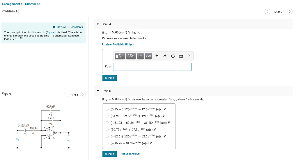 Solved Assignment 5- Chapter 13 10 of 21 Problem 10 Part A | Chegg.com