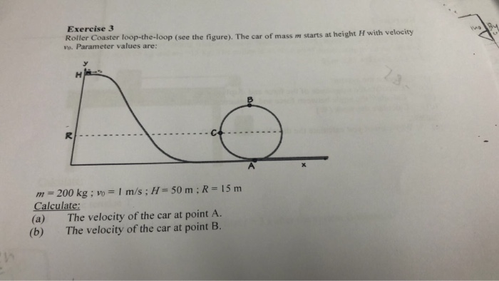 Solved Exercise 3 Roller Coaster loop-the-loop (see the | Chegg.com