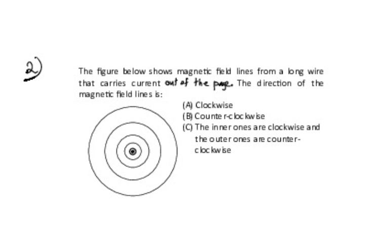 Solved The figure below shows magnetic field lines from a | Chegg.com