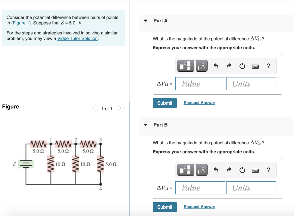 Solved Part A Consider the potential difference between | Chegg.com