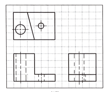 Solved Draw the 3 views and add missing line(s) | Chegg.com