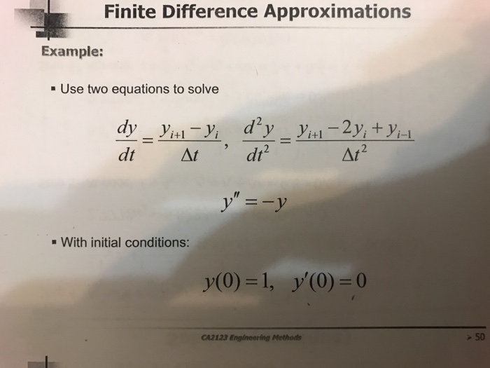 Solved Finite Difference Approximations Example: . Use two | Chegg.com