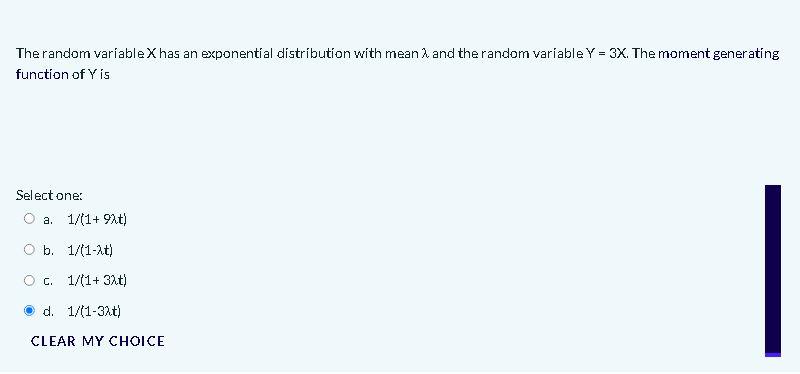 Solved The random variable X has an exponential distribution | Chegg.com