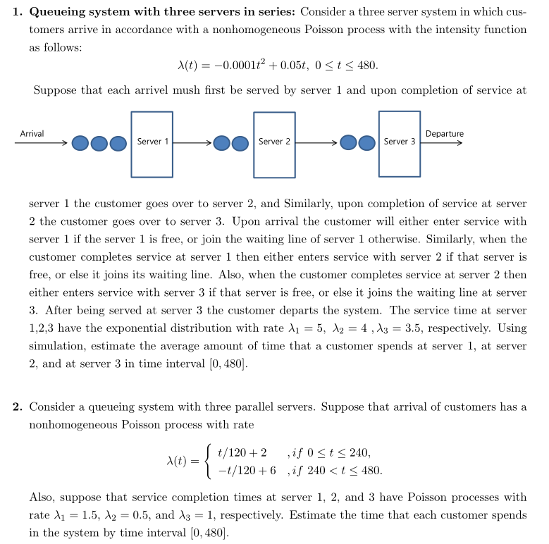 Solved 1. Queueing system with three servers in series: | Chegg.com