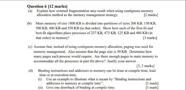 Solved Question 6 12 Marks A Explain How External Chegg Com