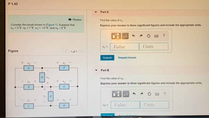 Solved P 1.43 Part A Review Find the value of ve Express | Chegg.com