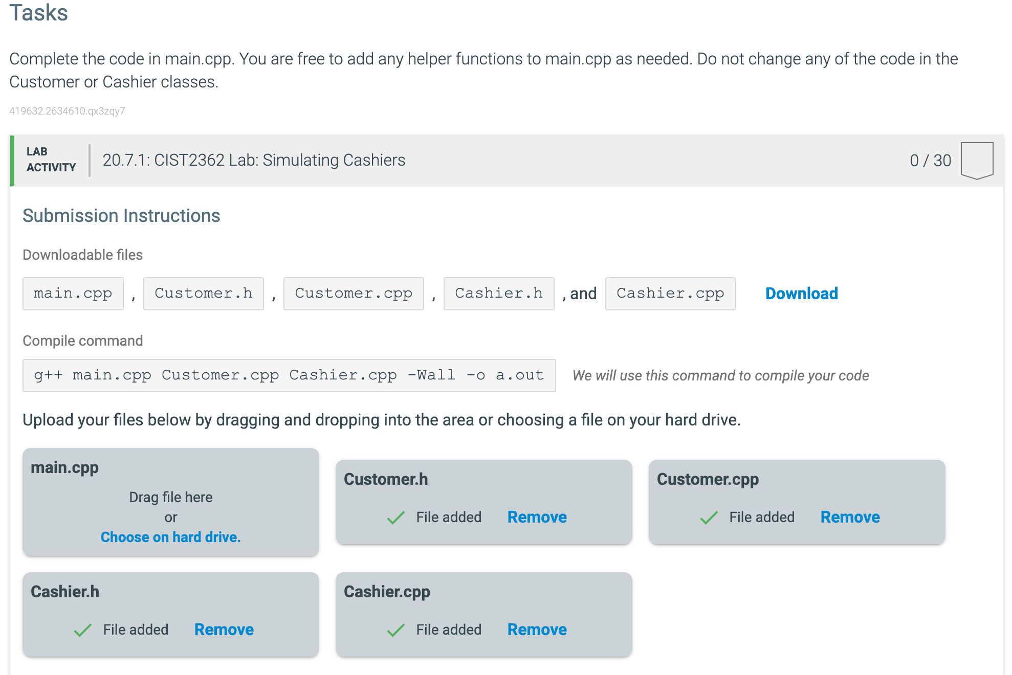 This lab performs a simulation of customers having to | Chegg.com