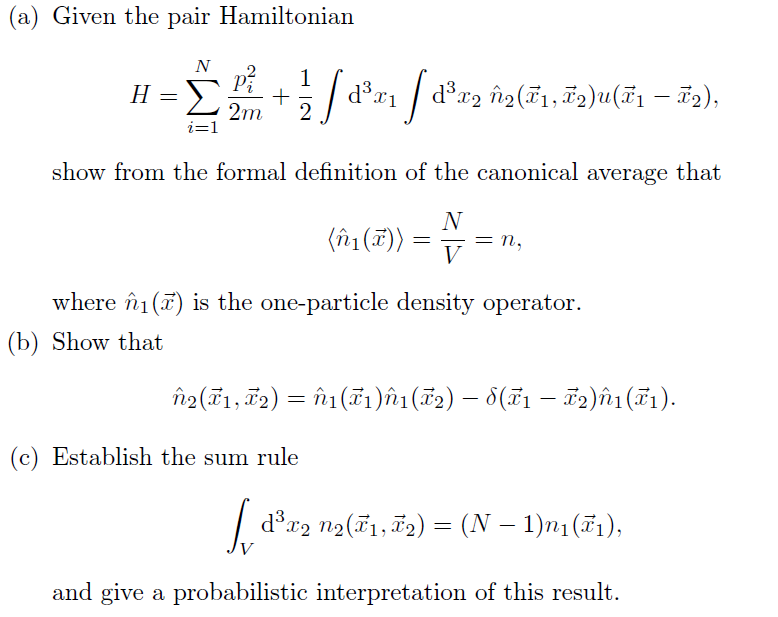 A Given The Pair Hamiltonian N P 11 1211 H 27 Chegg Com