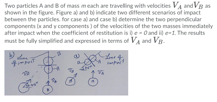 Solved Two Particles A And B Of Mass M Each Are Travelling | Chegg.com