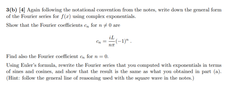 Solved Problem 3 Consider the function f(3) = 1, -L
