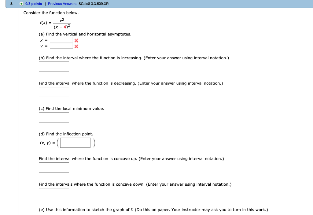 Solved Consider the function below. f(x) = x2 (x − | Chegg.com