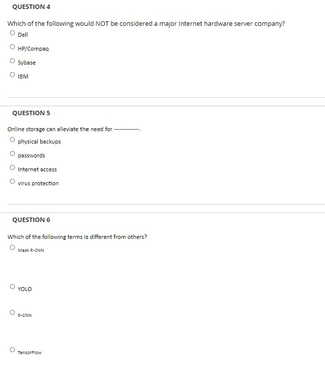 Solved QUESTION 1 Which of the following is a type of | Chegg.com