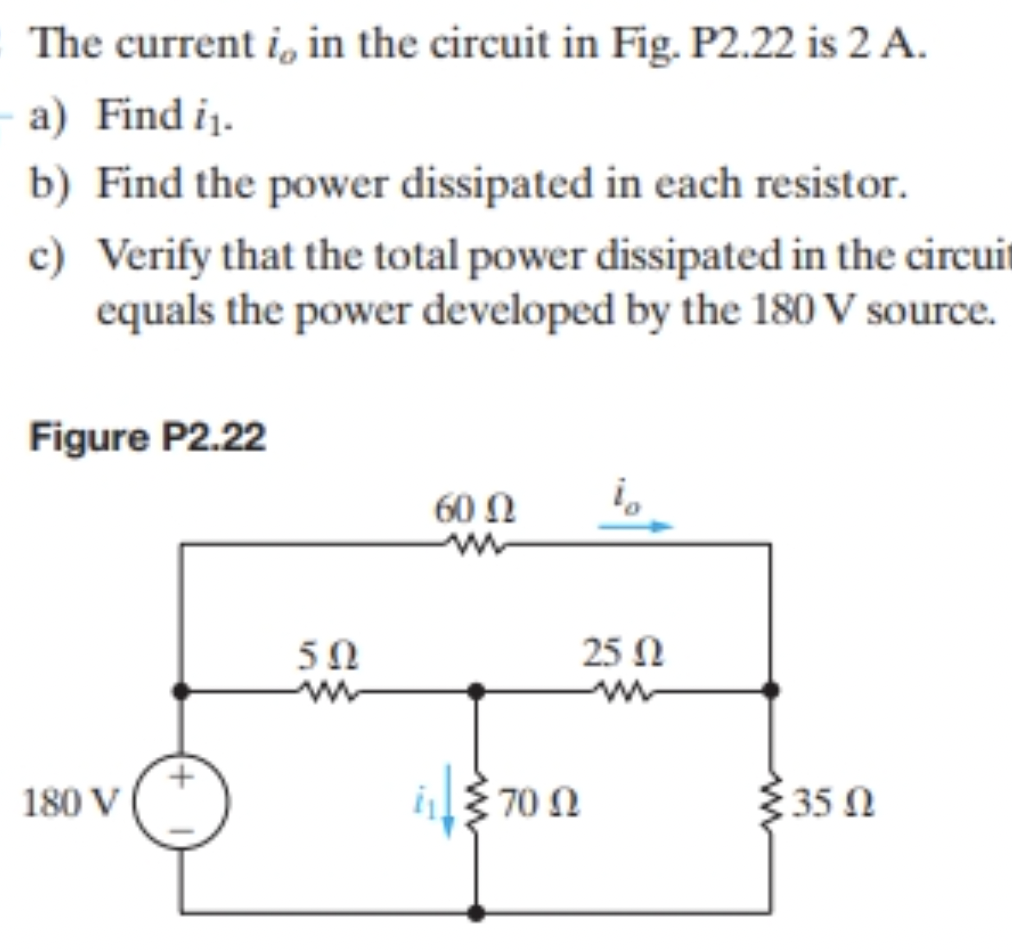 Solved The Current Io In The Circuit In Fig. P2.22 Is 2 A. | Chegg.com