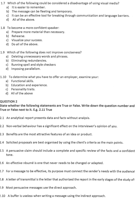 Solved 1.7 Which Of The Following Could Be Considered A | Chegg.com