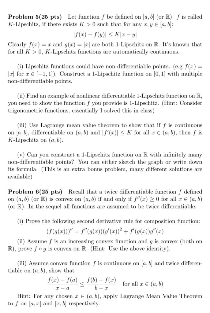 Solved Problem 5 25 Pts Let Function F Be Defined On A Chegg Com