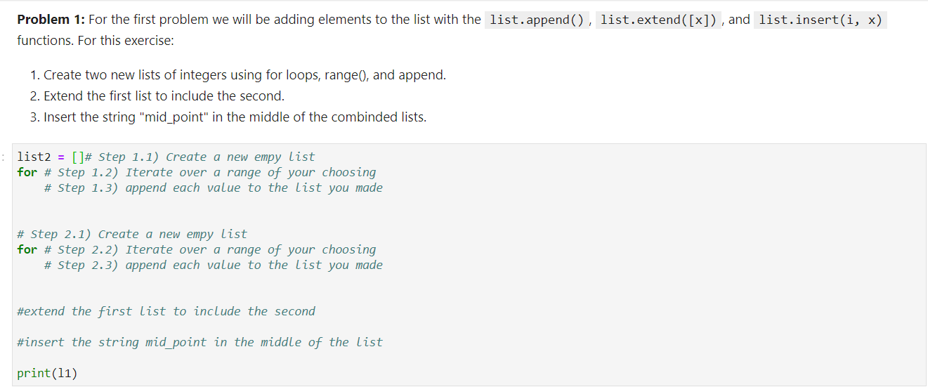 How to append element in the list using Append(), insert() and