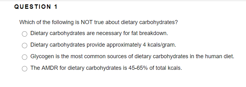 which of the following is not a source of dietary carbohydrates