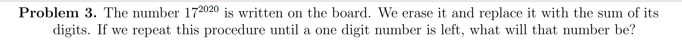 Solved Problem 3. The number 172020 is written on the board. | Chegg.com