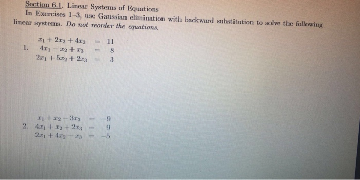 Solved Section 6.1. Linear Systems of Equations In Exercises | Chegg.com