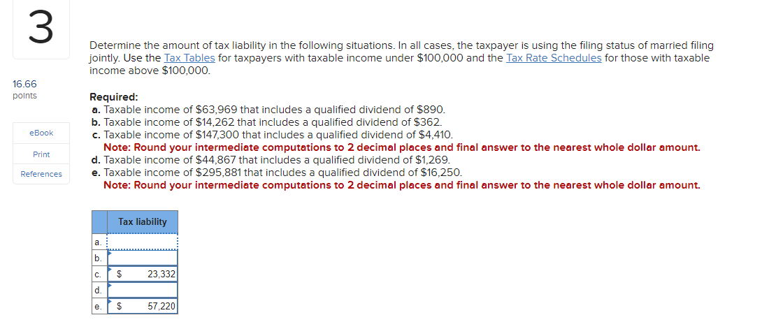 Solved Determine The Amount Of Tax Liability In The | Chegg.com