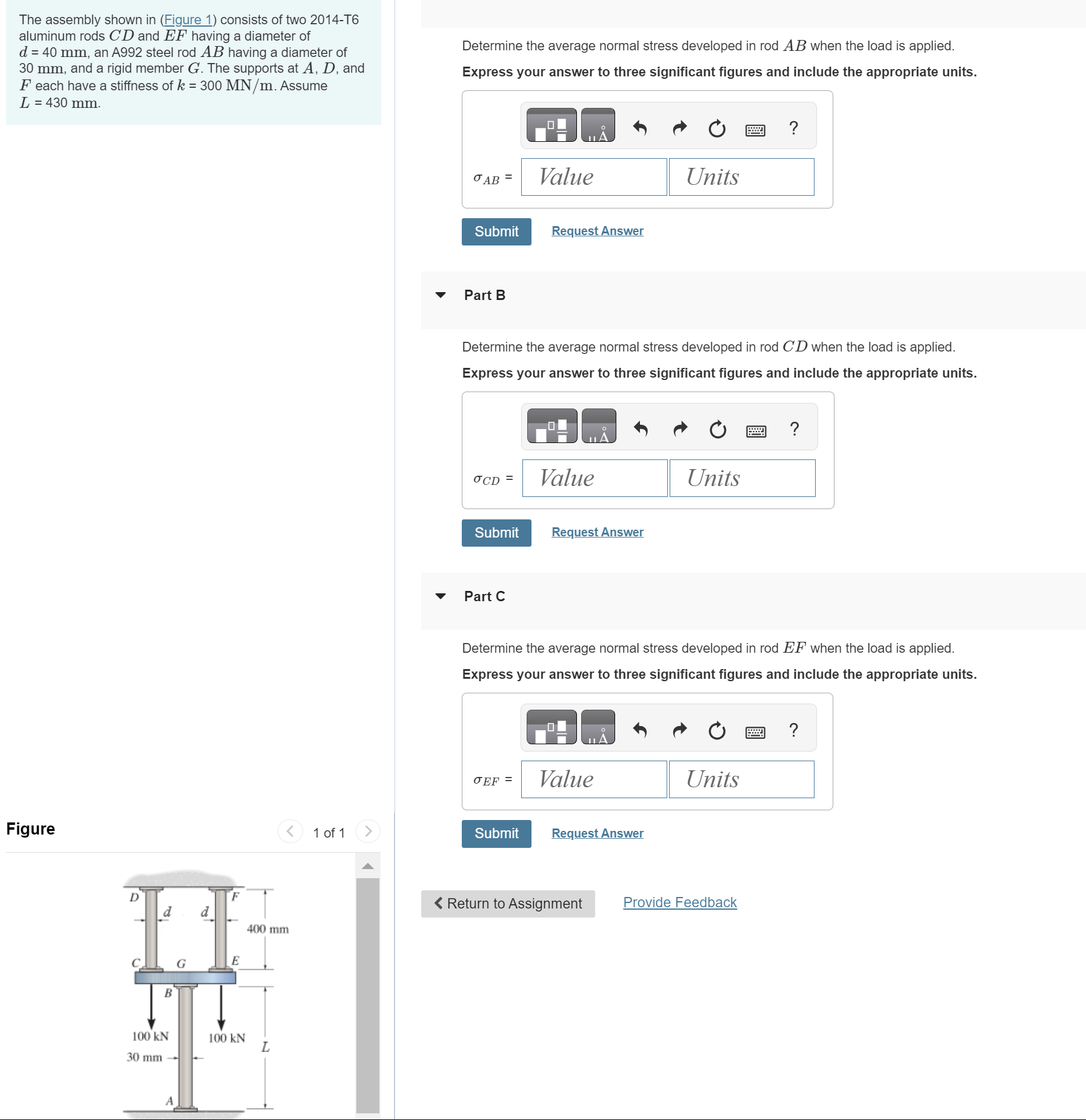 Solved The assembly shown in (Figure 1) ﻿consists of two | Chegg.com