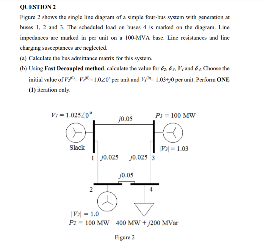 Solved QUESTION 2 Figure 2 shows the single line diagram of | Chegg.com