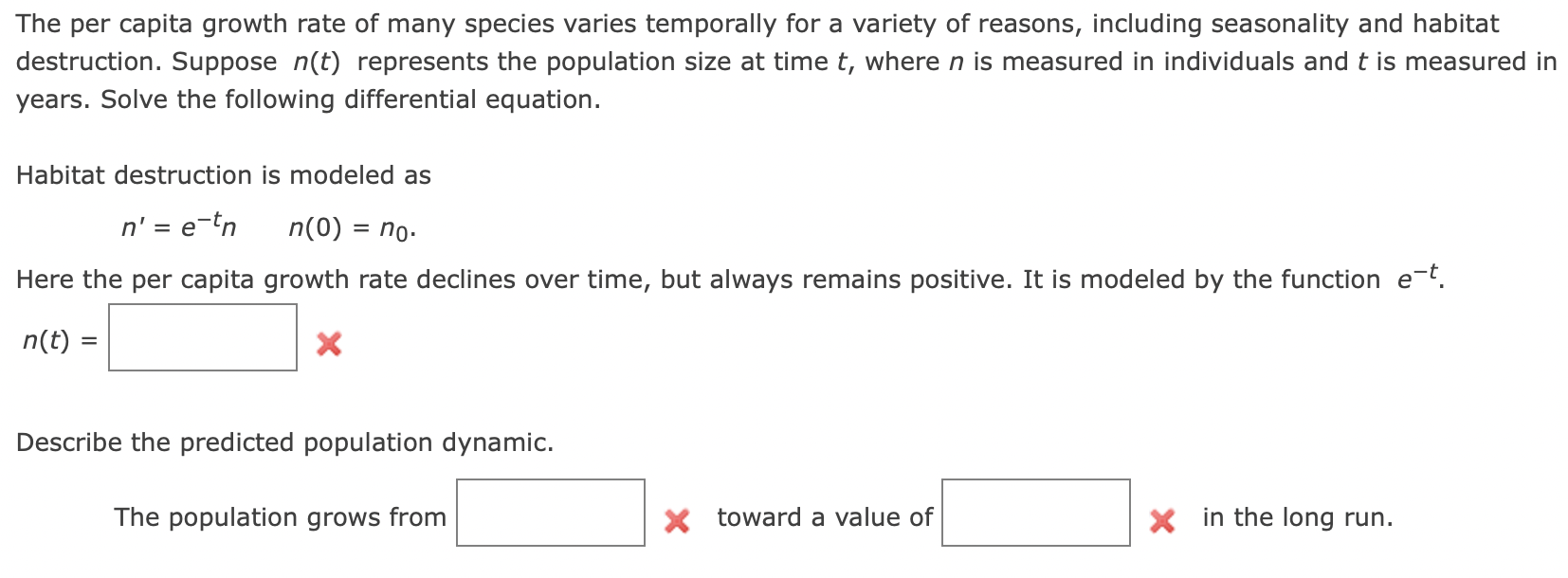 Solved The per capita growth rate of many species varies | Chegg.com