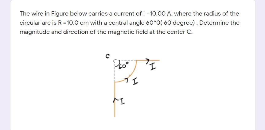 Solved The wire in Figure below carries a current of I | Chegg.com