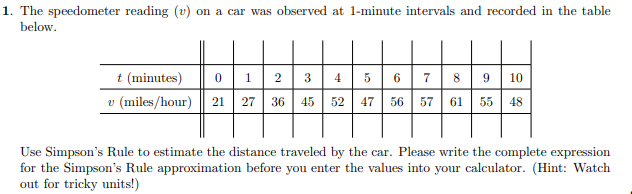 Solved 1 The Speedometer Reading U On A Car Was Observed Chegg Com