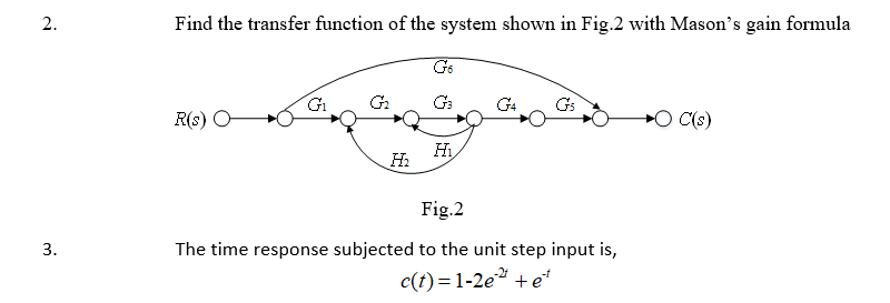 Solved 1. Fig.1 shows a feedback control system, in which | Chegg.com